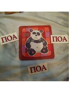Alpha Omicron Pink Mouse Pad Sticker